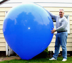 6 foot man with Cloud Buster Balloon